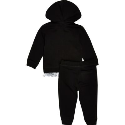 Mini boys black gothic hoodie joggers set